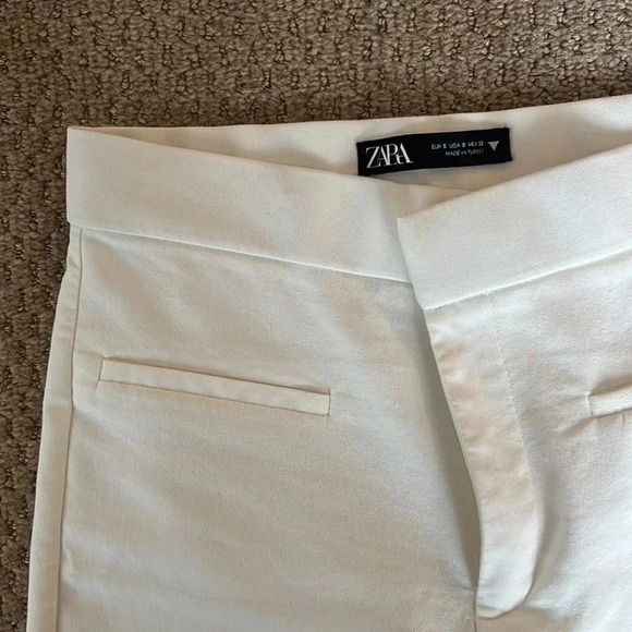 Zara Fitted Ankle Length Mini Flare Trouser  | Size S White - Picture 3 of 6